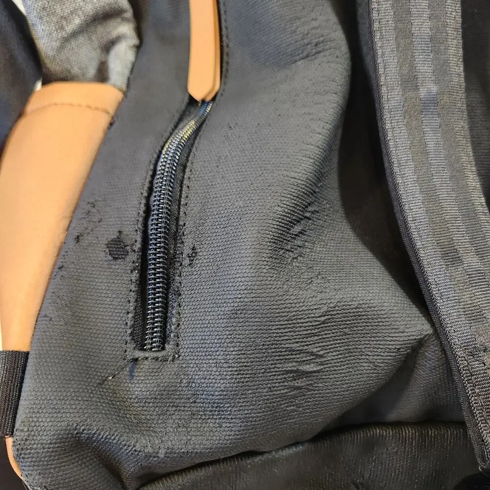 Petunia Pickle Bottom Boxy Backpack Diaper Bag Black Chambray Changing Pad